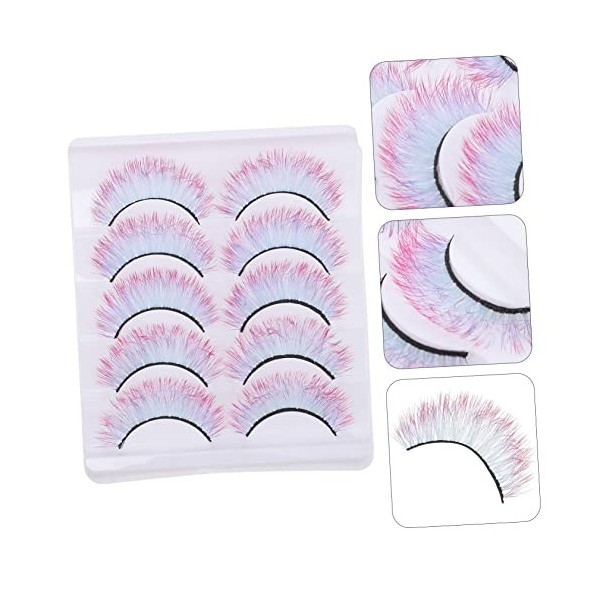 Housoutil 25 Paires De Faux Cils Colorés Faux Cils Cils De Cosplay Naturels Faux Cils Avec Couleur Faux Cils Cosplay Faux Cil