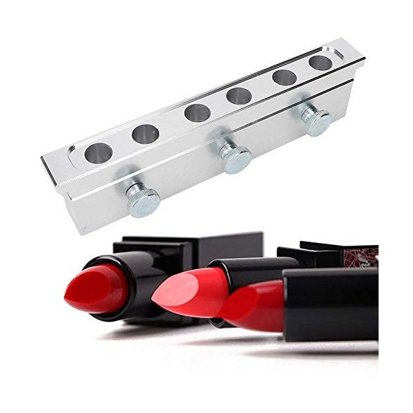 Moule de rouge à lèvres pour la fabrication de kit de rouge à lèvres, 12.1mm 6 trous à double usage en alliage daluminium br
