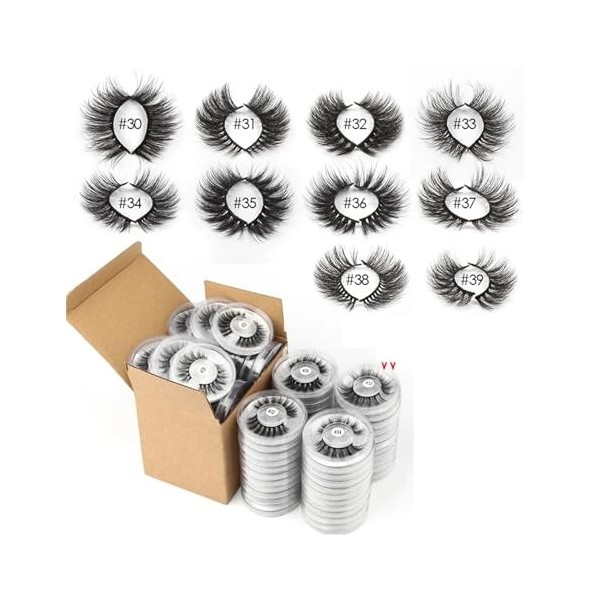 UAMOU 10/20/50/100 paires Faux cils de vison faits à la main Faux cils naturels maquillage croix désordre oeil 3D cils de vis