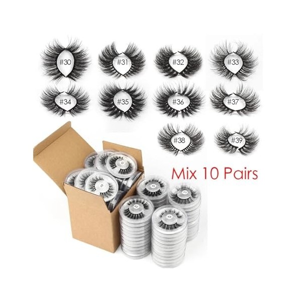 UAMOU 10/20/50/100 paires Faux cils de vison faits à la main Faux cils naturels maquillage croix désordre oeil 3D cils de vis