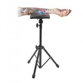 Accoudoir de tatouage, support de tatouage, réglable en hauteur, 73 à 137 cm, pour studio de salon, tatouage ou maison, noir
