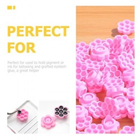 Housoutil 1200 Pcs Colle Tasse Porte-cils Cils Avec Colle Cils Oreiller Pour Extensions De Cils Cils Tuile Récipient En Plast