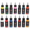 Ensemble Dencre de Tatouage 14 Couleurs 30 Ml, Coloration Facile, Pigments de Tatouage à Haute Concentration, Ensemble de Co