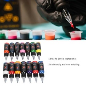 Ensemble Dencre de Tatouage 14 Couleurs, Haute Concentration, Coloration Facile, Pigments Professionnels, Amélioration des C