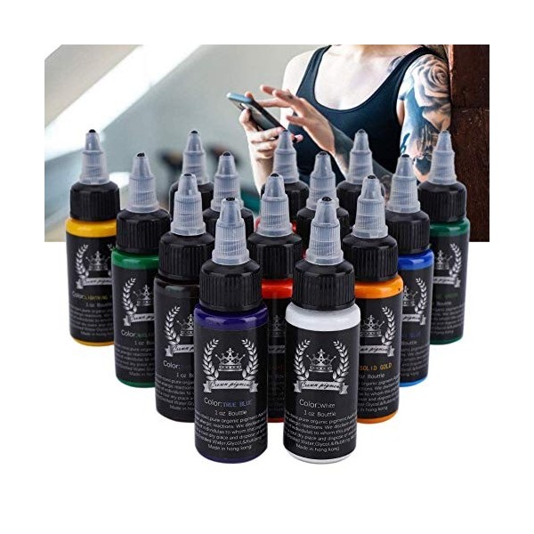 LEncre De Tatouage De Couleurs De 30ml / Bottle 14 A Placé, Tatouage DEncre De Maquillage Encre De Tatouage Permanent Embel