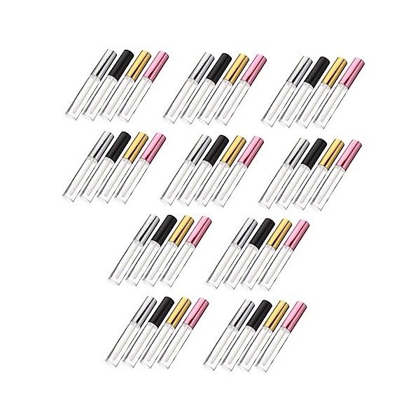 FRCOLOR Lot de 40 tubes de gloss à lèvres - Tube brillant à lèvres - Récipient de voyage cosmétique transparent - Distributeu