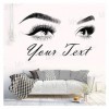 Sourcils autocollant mural maquillage Salon de beauté décoration de la maison texte personnalisé cils sticker mural cils sour