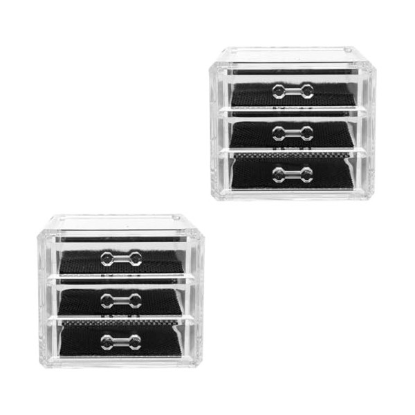 FOMIYES 2 Pièces Boîte De Rangement Cosmétique Étui Porte-bracelet Organisateur Cosmétique Vitrine à Bijoux Organisateur De B