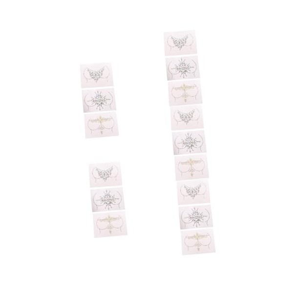 Beaupretty 12 Feuilles DAutocollants De Poitrine En Diamant Bijoux De Poitrine Pierres Précieuses Autocollants Pour Le Corps