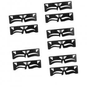 POPETPOP 10 Pièces Règle De Sourcil Modeleur De Sourcils Modèle De Pochoir à Sourcils Règle Déquilibre De Mesure De Sourcil 