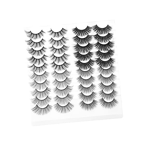 POPETPOP 60 Paires Faux Cils Artificiels Faux Cils Naturels Costumes Pour Femmes Costume Noir Fouetter Trousse Dextension De