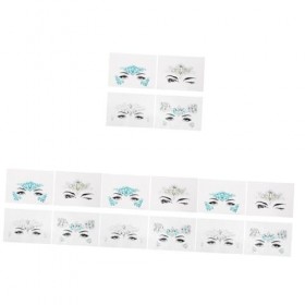 16 Pièces Visage Stickers ​​​​de Visage Scintillant Visage Pierres Précieuses Corps Stickers Visage Strass Autocollants Se Ré