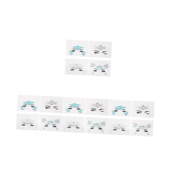 16 Pièces Visage Stickers ​​​​de Visage Scintillant Visage Pierres Précieuses Corps Stickers Visage Strass Autocollants Se Ré