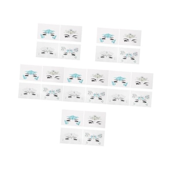 16 Pièces Visage Stickers ​​​​de Visage Scintillant Visage Pierres Précieuses Corps Stickers Visage Strass Autocollants Se Ré