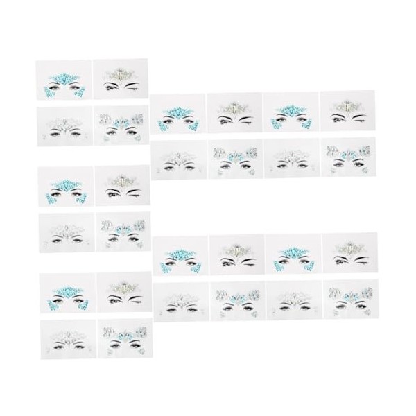 16 Pièces Visage Stickers ​​​​de Visage Scintillant Visage Pierres Précieuses Corps Stickers Visage Strass Autocollants Se Ré