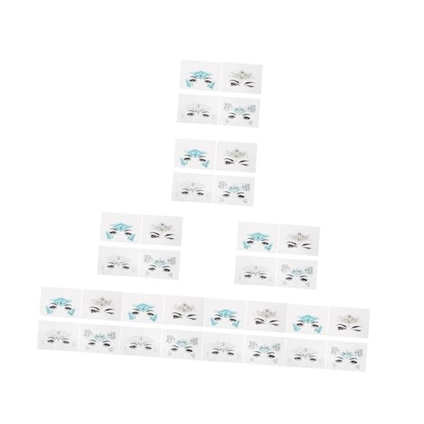 16 Pièces Visage Stickers ​​​​de Visage Scintillant Visage Pierres Précieuses Corps Stickers Visage Strass Autocollants Se Ré