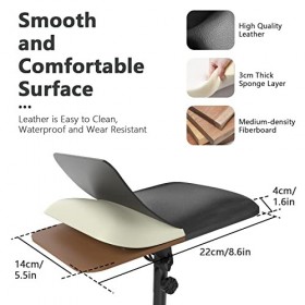 ZHOOGE Accoudoir de tatouage trépied avec plateau – Bras de tatouage pliable en hauteur et inclinaison réglables en cuir noir