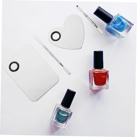 POPETPOP 8 Ensembles De Palette en Acier Inoxydable Mélange De Peinture Mélange Cosmétique Plaques De Couleur Nail Art Plaque