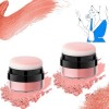 Oil Control Air Cushion Blush,Powder Blush,Loose Powder Blush Air Cushion Blush,Natural Blusher with Soft Mushroom Puff Long-