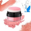 Oil Control Air Cushion Blush,Powder Blush,Loose Powder Blush Air Cushion Blush,Natural Blusher with Soft Mushroom Puff Long-