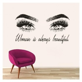 Extensions de cils autocollant dart mural lettrage de beauté autocollant mural sourcils maquillage Studio vinyle autocollant