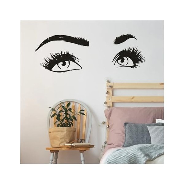 Extension de cils vinyle autocollant Mural beauté yeux Lahses vinyle décalcomanie Salon de beauté Décoration murale cils et s