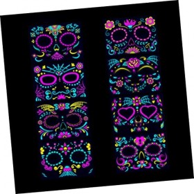 FOMIYES 40 Feuilles Rougeoyant Les Filles Gemmes Corps Tatouages ​​Fluorescent Visage Maquillage Hommes Lumineux Lueur Morts 