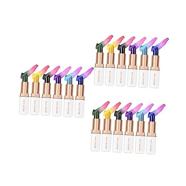 FRCOLOR 12 Pièces Rouge à Lèvres Brillant à Lèvres Coréen Brillant à Lèvres Femme Baume à Lèvres Changeant De Couleur Tache D