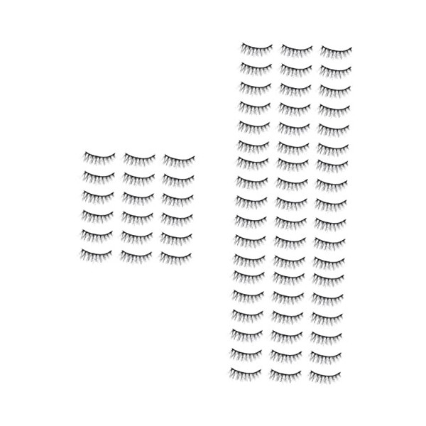 Beavorty 100 Paires Cils Noir Artificiel Pestañas Postizas Fournitures De Maquillage 3d Imitation Vison Naturel Produits De B