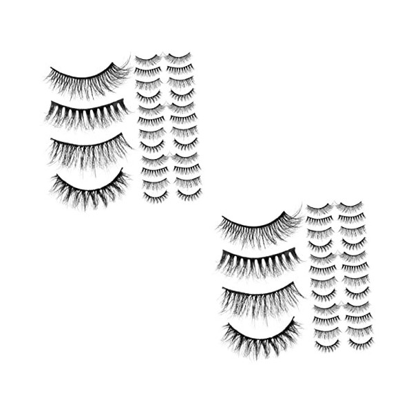 Beavorty 100 Paires Cils Noir Artificiel Pestañas Postizas Fournitures De Maquillage 3d Imitation Vison Naturel Produits De B