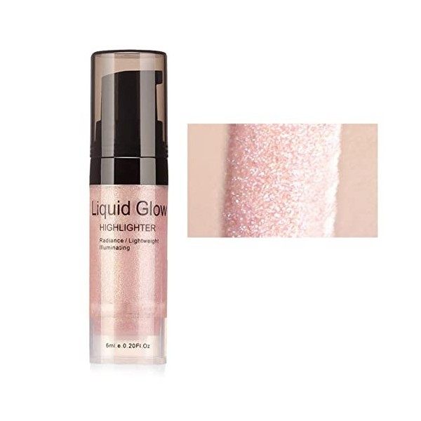 Highlighter Liquide Fond de Teint Visage, Surligneur liquide Lueur Illuminateur Lèvres Faciales Illuminez Ultra Smooth Maquil