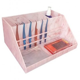 Organisateur De Rangement Anti-poussière, Compartiment Rose En Acrylique, Texture De Marbre, Organisateur Daccessoires De Ci