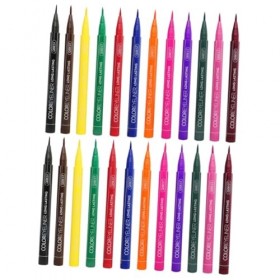 POPETPOP 24 Pièces Stylo Eye-liner Néon Eyeliner Liquide Waterproof Stylo Liquide Eye-liner Crayon Liquide Contour Des Yeux C