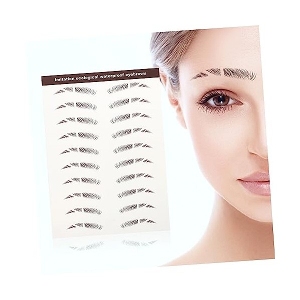 Amosfun 36 Pcs Sourcils Autocollants Sourcil 4D Peel Off Autocollants 3D Sourcils Autocollants 3D Autocollants Autocollants N