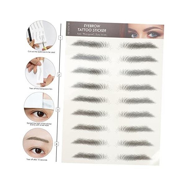 Beaupretty 48 Pcs Sourcils Autocollants Maquillage Autocollants Maquillage Autocollants Sourcils Cheveux-Sourcil Autocollants