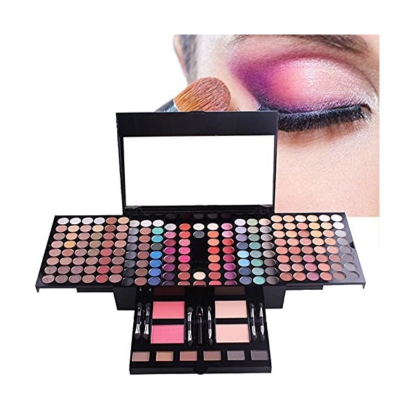 Holzsammlung 180 Couleurs Coffret Maquillage Femme Complet Rangement Palette Maquillage Palette de Maquillage Professionnel C