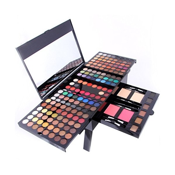 Holzsammlung 180 Couleurs Coffret Maquillage Femme Complet Rangement Palette Maquillage Palette de Maquillage Professionnel C