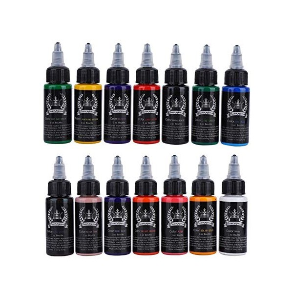 Carnaval Commerçant 30 ml/encre de tatouage de bouteille, 14 couleurs professionnel tatouage maquillage encre tatouage pigmen