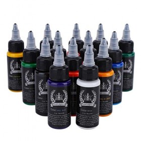 Carnaval Commerçant 30 ml/encre de tatouage de bouteille, 14 couleurs professionnel tatouage maquillage encre tatouage pigmen