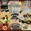 Kit complet de tatouage professionnel - 2 machines à tatouer - 20 couleurs - Inks - 50 aiguilles - Bloc dalimentation - Kit 