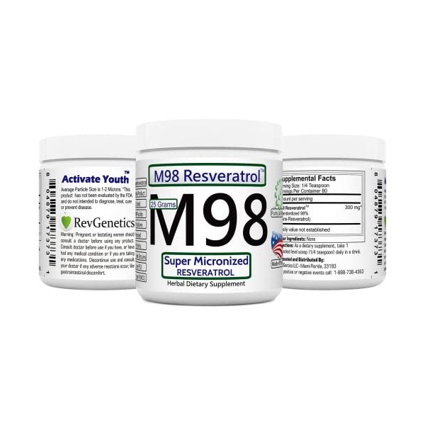 Revgenetics-M98 Super Micronized Resvératrol powder 25 gr.