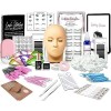 TwoWin Kit dextension de cils, kit dextension de cils tout-en-un avec mannequins, sèche-cils USB, outils dextension rose p