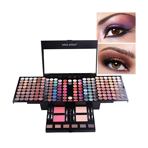 Pure Vie® 180 Couleurs Fard à Paupières Correcteur et Fard à Joues Rouge à Lèvre Palette de Maquillage Cosmétique Set - Convi