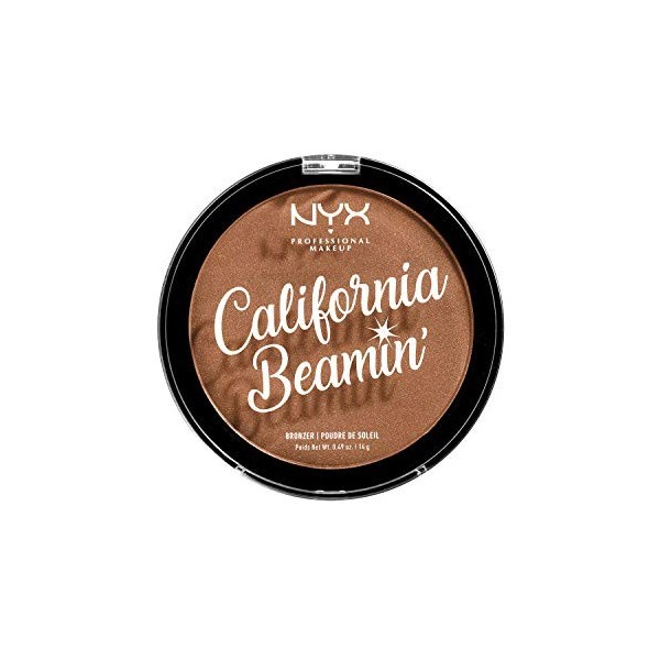 NYX Professional Makeup California Beamin Bronzer Visage et Corps, Poudre de Soleil Compacte, Grand Format, Formule Vegan, F