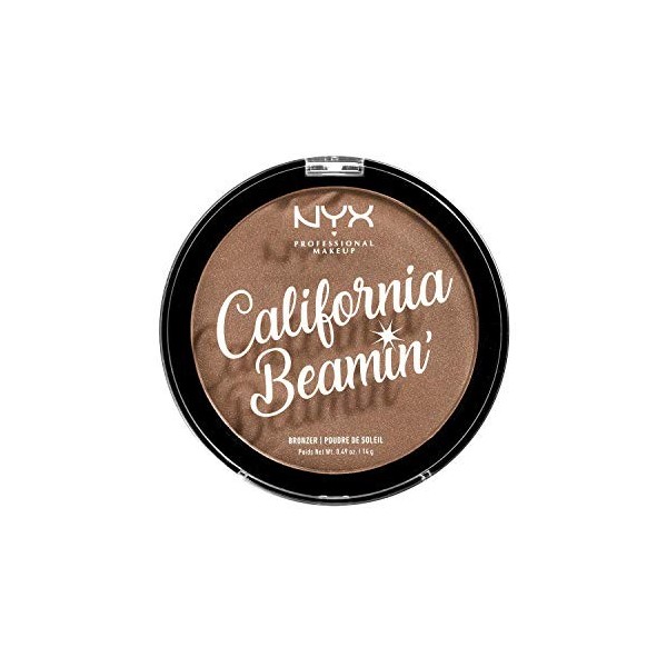 NYX Professional Makeup California Beamin Bronzer Visage et Corps, Poudre de Soleil Compacte, Grand Format, Formule Vegan, F ...
