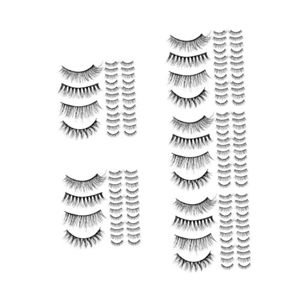 Angoily 100 Paires Cils Fournitures De Maquillage Tridimensionnel Produits De Beauté Imitation Vison