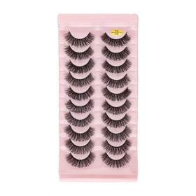 UAMOU Cils Volume moelleux Dense friser russe faux cils Extension yeux de vison cils de bande russe faits à la main Cheerfull