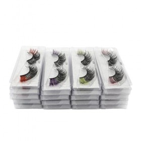 UAMOU 5/100 pcs couleur cils 3D vison cils naturel moelleux coloré faux cils extension Cheerfully Color : Mix 20 pairs 