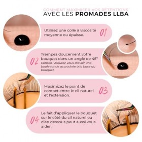 LLBA Promade Mixte, Bouquet Pré-fait Volume à La Main, Multi-Sélections de 5D à 12D, Courbes C CC D, Épaisseur 0.03~0.1 mm, 9