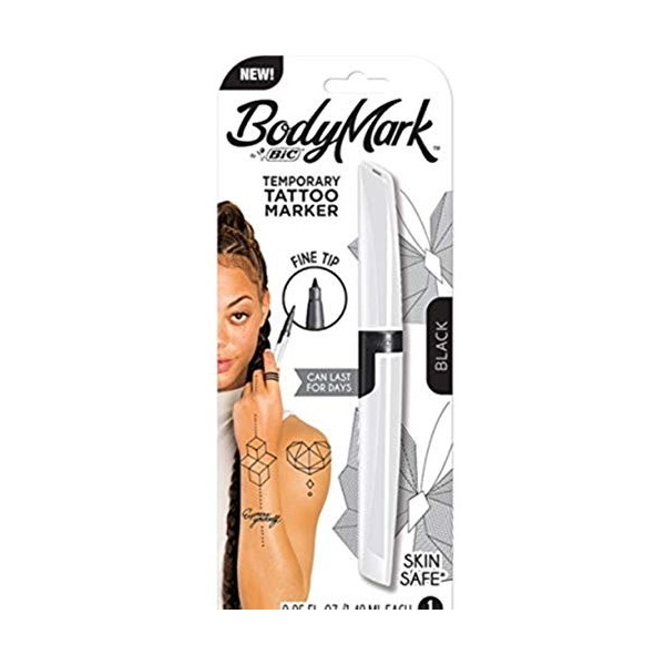 BIC BodyMark Temporary Tattoo Marker, Fine Tip Black